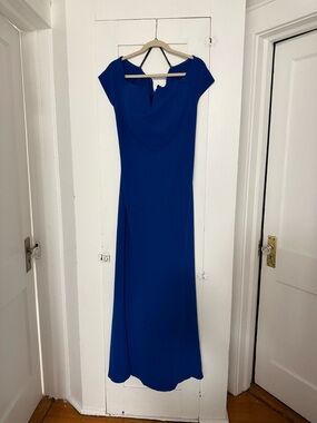 Calvin Klein Cobalt Blue Cap-Sleeve Maxi Dress